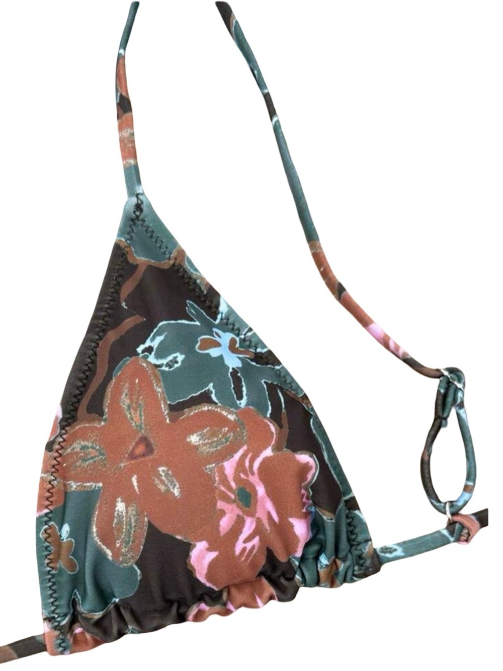 Brown Floral Triangle Bikini Set High Cut Bottom Size S | NWOT - Picture 3 of 4